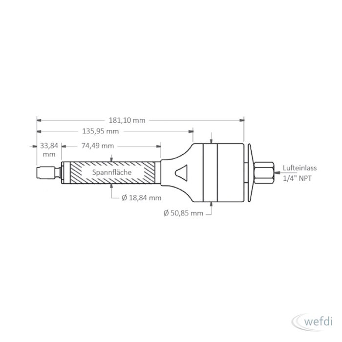 Druckluft-Einbau-Motor Modell 202HD – Bild 2
