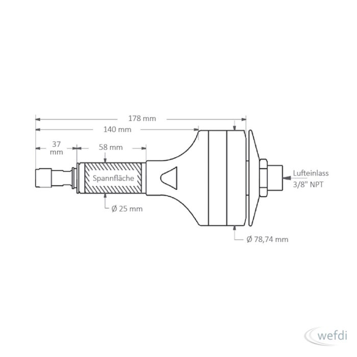 Druckluft-Einbau-Motor Modell 210HD – Bild 2
