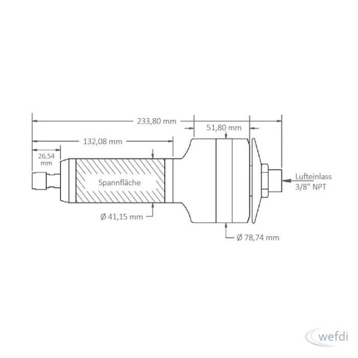 Druckluft-Einbau-Motor Modell 450XHD – Bild 2