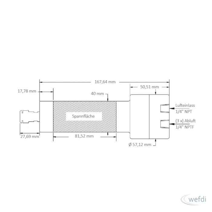 Druckluft-Einbau-Motor Modell 740XP – Bild 2