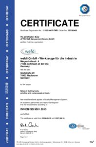 wefdi ISO Certificate 9001 2015 EN - wefdi