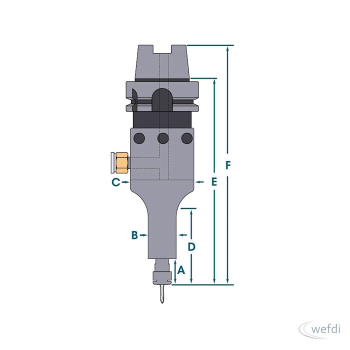 Druckluft-CNC-Spindel Modell 625LHSK-A63 (50mm) – Bild 2